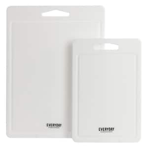 Fayer 2-Piece Polypropylene 16 in. and 12 in. Cutting Board Set in White