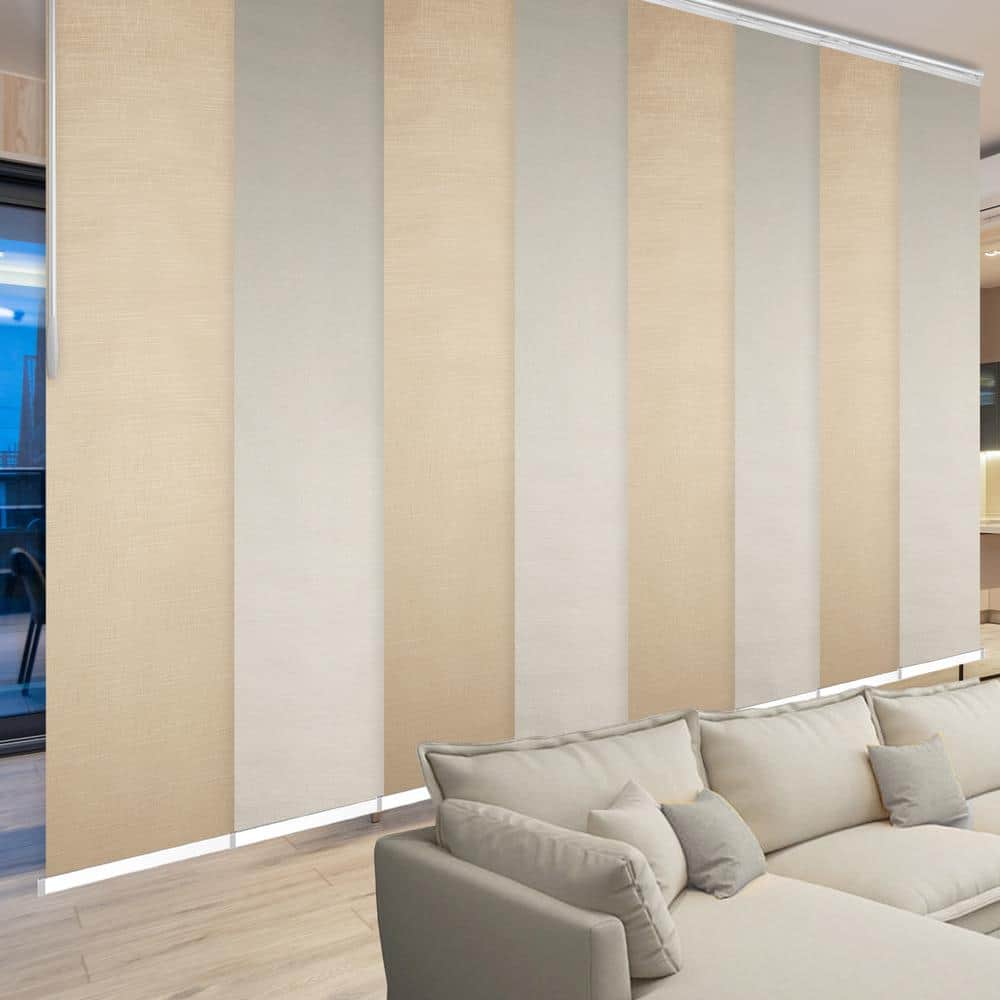 Pearlescent Linen 130 in. - 175 in. W x 94 in. L Adjustable 8- Panel White Double Rail Panel Track with 23.5 in. Slates price history on PriceWatchPro