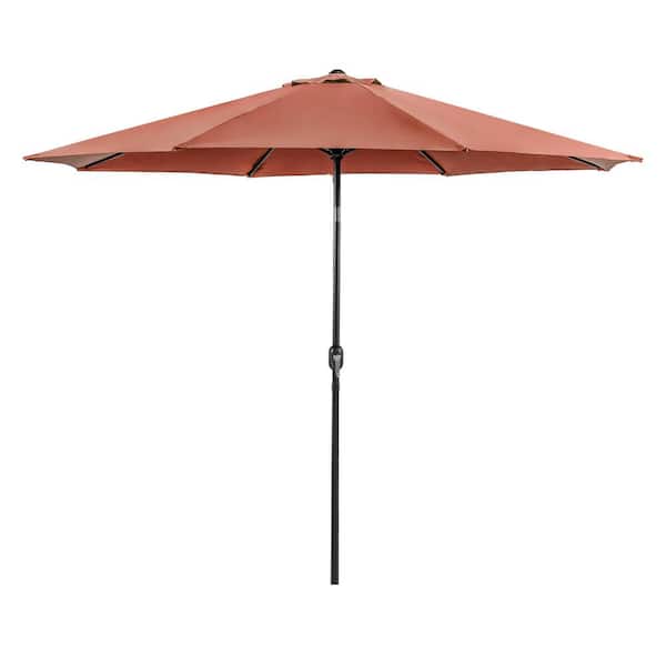 Furniture of America Gadsby 11 ft. Steel Market Tilt Patio Umbrella in Red With Carrying Bag