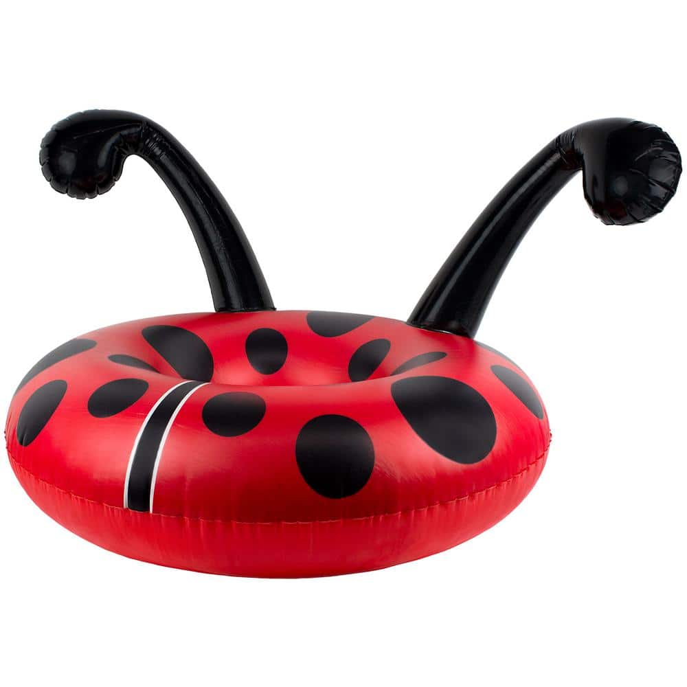 Poolmaster 48 in. Lady Bug Party Float Swimming Pool Tube, RED/BLACK -  87166