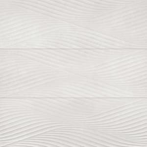 Donna Rectangle 13 in. x 40 in. Matte Wave Silver Ceramic Wall Tile (17.98 sq. ft./Case)