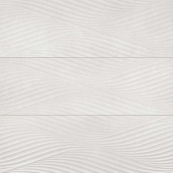 Bedrosians Donna Rectangle 13 in. x 40 in. Matte Wave Silver Ceramic Wall Tile (17.98 sq. ft./Case)