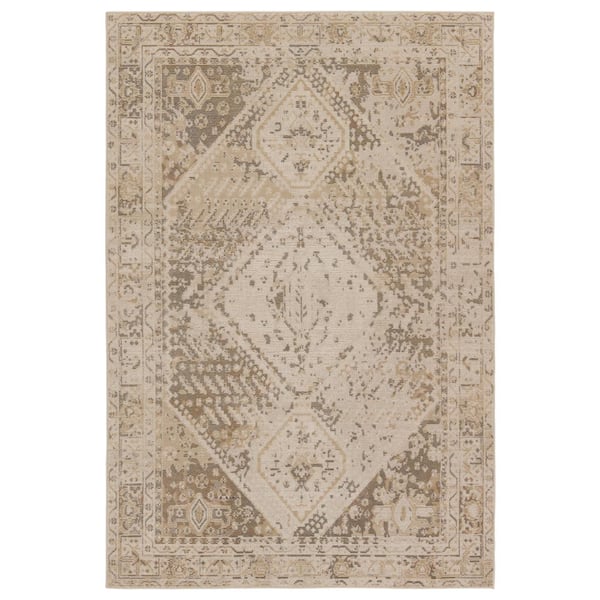 VIBE BY JAIPUR LIVING Rush Beige/Tan 5 ft. x 8 ft. Medallion Indoor/Outdoor Area Rug