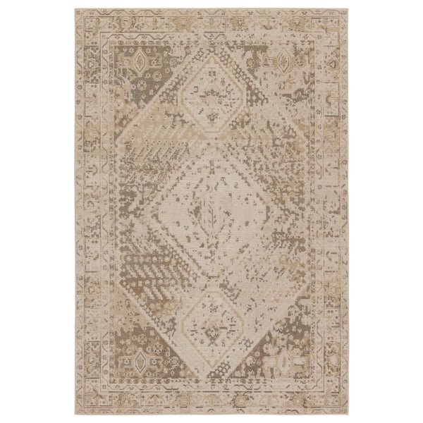 VIBE BY JAIPUR LIVING Rush Beige/Tan 9 ft. x 12 ft. Medallion Indoor/Outdoor Area Rug