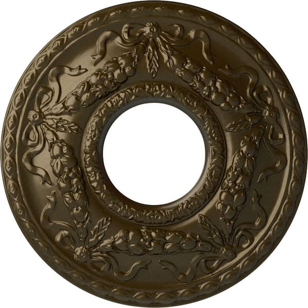 Ekena Millwork 1-3/4" x 22-1/8" x 22-1/8" Polyurethane Hurley Ceiling Brass