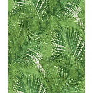 Tina Green Palms Green Wallpaper Sample