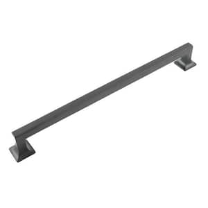 Studio Collection Pull 12 in. (305mm) Center to Center Matte Black Finish Zinc Bar Pull (1-Pack)