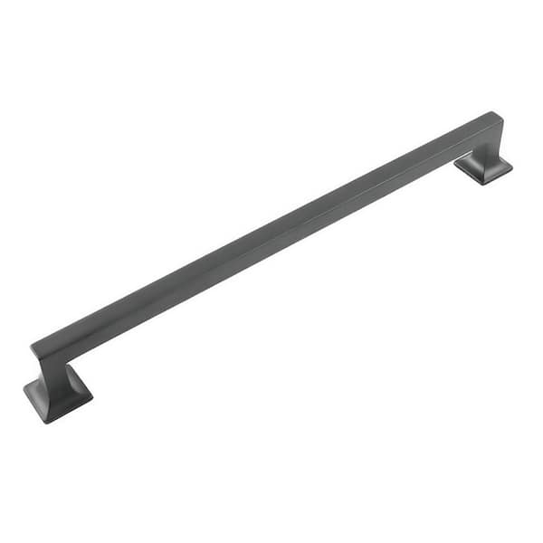HICKORY HARDWARE Studio Collection Pull 12 in. (305mm) Center to Center Matte Black Finish Zinc Bar Pull (1-Pack)