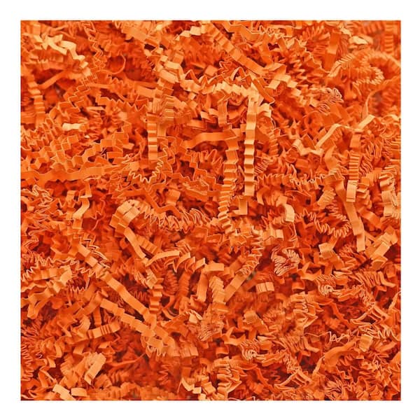 1 lb. Crinkle Cut Paper Shred Filler Recyclable Confetti Raffia Grass for Easter Baskets Creative Decor Orange