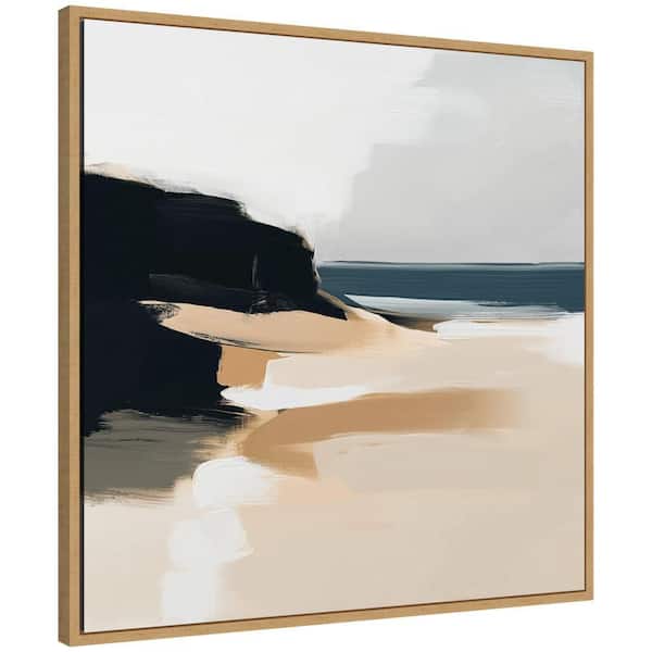 Sylvie Coastal Sand Modern Abstract Landscape I by the Creative Bunch Studio Framed Art Print 30 in. x 30 in.