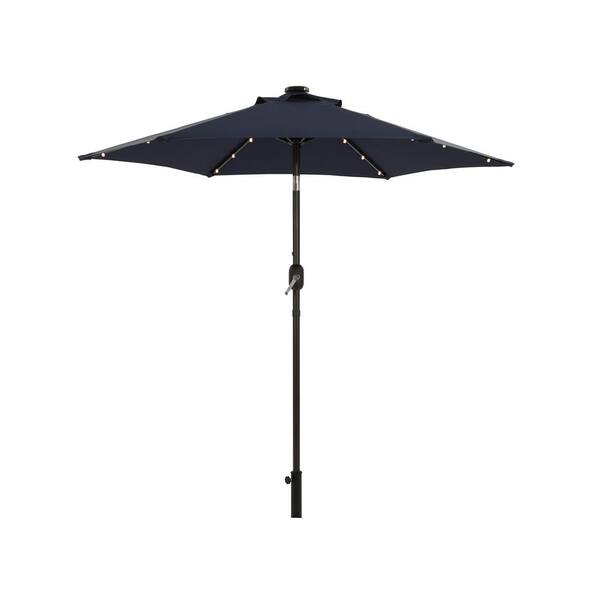 Unbranded Modern 7.5 ft. Steel Market Solar Patio Umbrella in Dark Blue