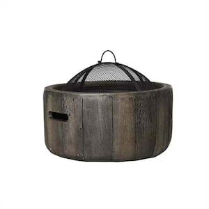 Dark Brown 18 in. Outdoor Wood Burning Metal Fire Pit Firepit Bowl with Spark Screen, Poker for Patio, Picnic, Backyard
