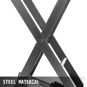 Hydraulic Scissor 500 lbs. Capacity Manual Scissor Lift Table Cart 28.5 in. Lift Height w/4 Wheels & Foot Pump in Black