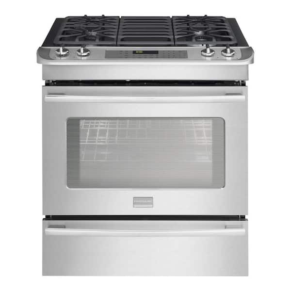 Frigidaire 4.2 cu. ft. Slide-In Gas Range with Self-Cleaning Convection Oven in Stainless Steel-DISCONTINUED
