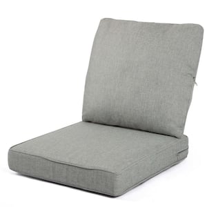 Light Gray Sunbrella Set Outdoor Lounge Chair Back Cushion, Solid Rectangular, Water Resistant
