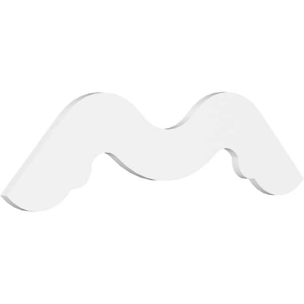 Ekena Millwork 1 in. x 48 in. x 24 in. (12/12) Pitch Midway Gable Pediment Architectural Grade PVC Moulding