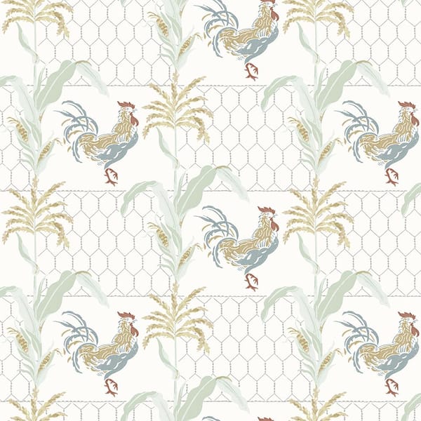 Chesapeake Hank Multicolor Rooster Multicolor Wallpaper Sample