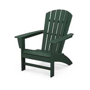 Grant Park Traditional Curveback Green Plastic Outdoor Patio Adirondack Chair
