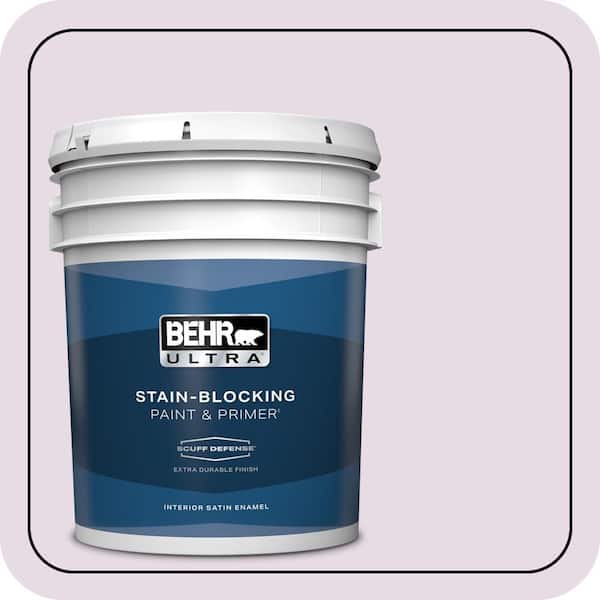 BEHR ULTRA 5 gal. #680E-2 Iced Mauve Extra Durable Satin Enamel Interior Paint & Primer