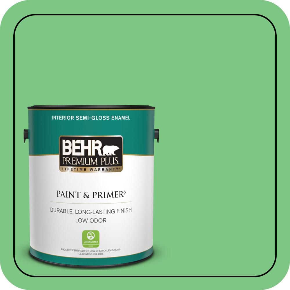 1 gal. #P390-5 Garden Stroll Semi-Gloss Enamel Low Odor Interior Paint & Primer price history on PriceWatchPro