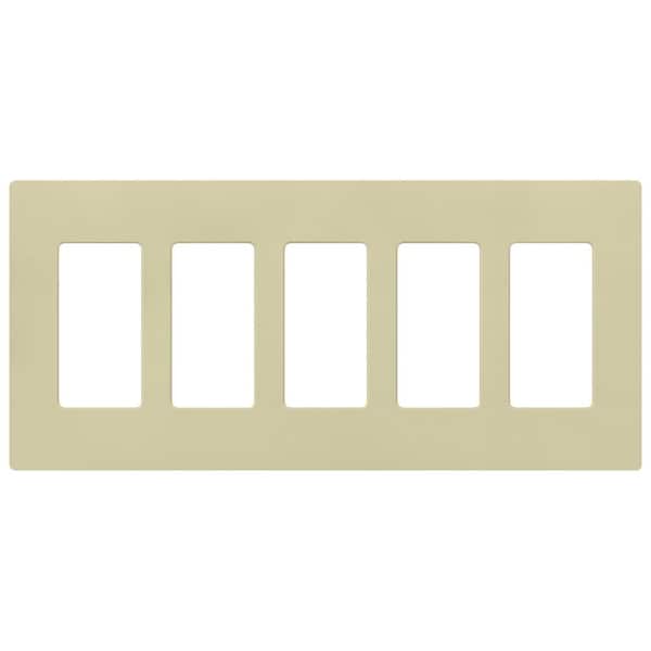 Lutron Claro 5 Gang Wall Plate for Decorator/Rocker Switches, Satin, Sage (SC-5-SA) (1-Pack)
