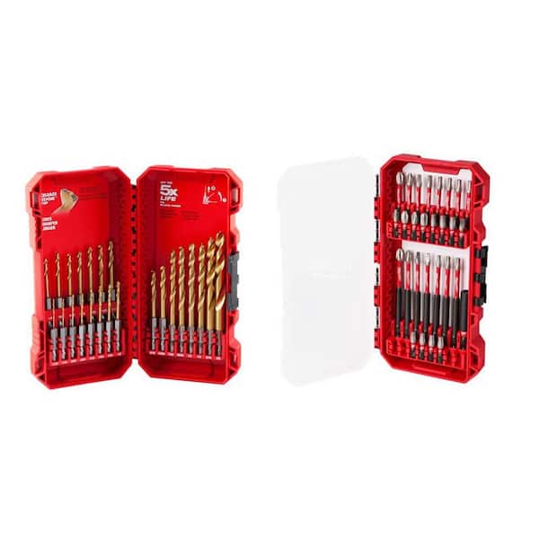 Milwaukee SHOCKWAVE IMPACT DUTY Titanium Twist Drill Bit Set & 28PC SHOCKWAVE IMPACT SET (51-Pieces)