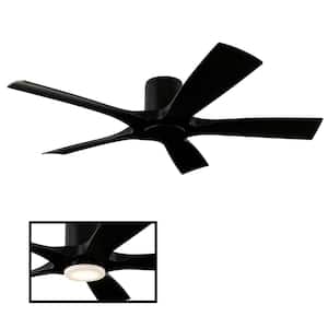 Aviator 54 in. Smart Indoor/Outdoor 5-Blade Matte Black Ceiling Fan with Remote Control