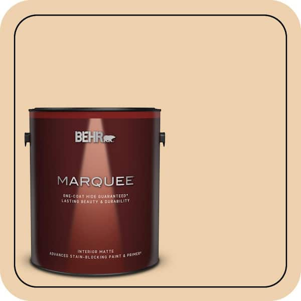 BEHR MARQUEE 1 gal. #MQ3-43 Ceramic Beige One-Coat Hide Matte Interior Paint & Primer