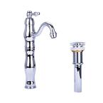 Victorian Single Hole Single-Handle Vessel Bathroom Faucet with Drain in Chrome