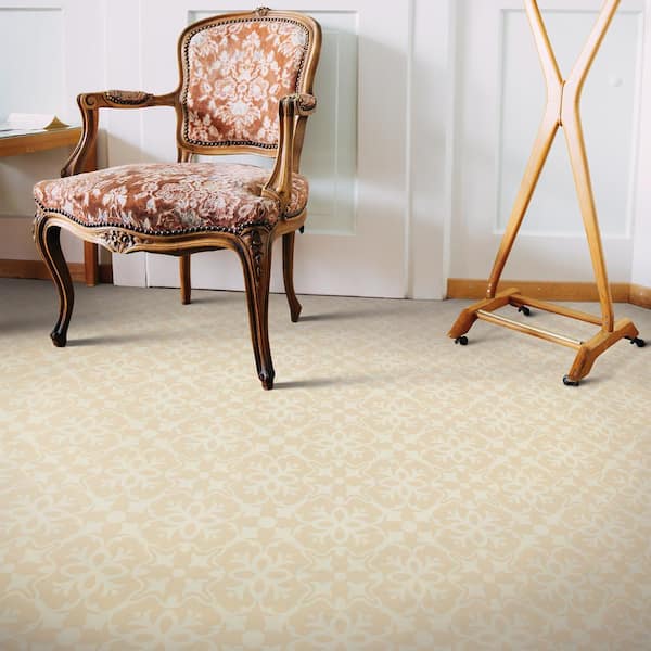 Brooklyn Beige Decorative Residential/Light Commercial Vinyl Sheet Flooring 13.2ft. Wide x Cut to Length