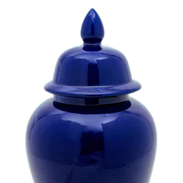 Red Lantern 18 in. Deep Blue Temple Jar BW-TJAR-NAV - The Home Depot