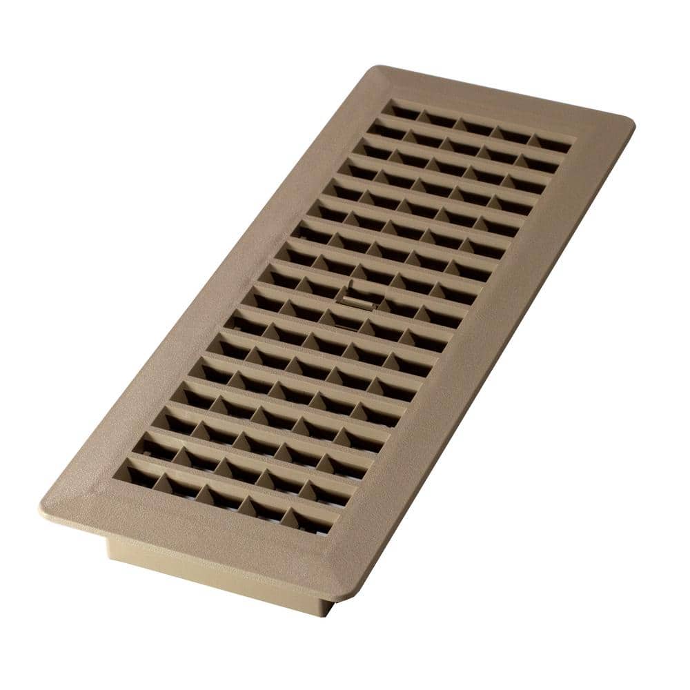 Taupe Plastic Rectangular Floor Register, 4x12 Inch