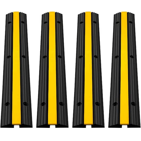 3.3 ft. 1-Channel Rubber Cable Protector Ramp with PVC Cover (4-Pack)