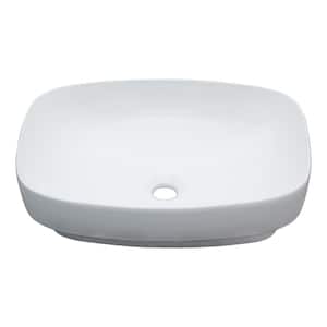 20 in. Modern Rectangular Porcelain Ceramic Bathroom Sink in White