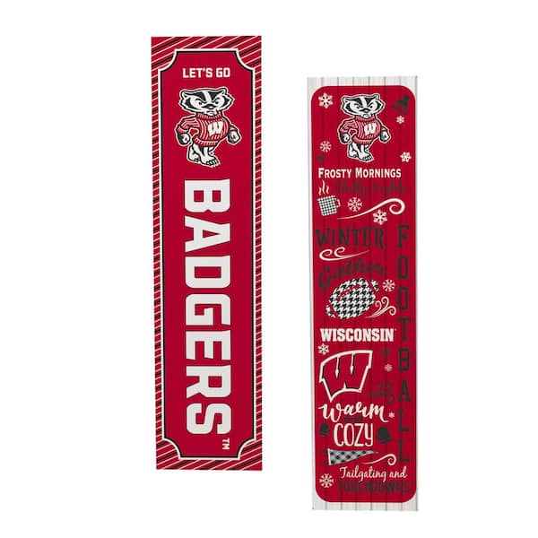 47 in. Double Sided Leaner Porch Sign, University of Wisconsin-Madison, Winter Seasonal
