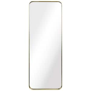 48 in. x 18 in. Ultra Rectangle Brushed Gold Stainless Steel Framed Wall Mirror