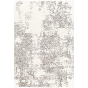 Cloudy Shag Off-White/Gray 7 ft. x 9 ft. Abstract Indoor Area Rug