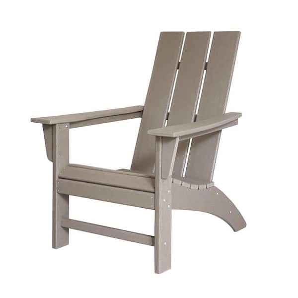 Polydun Weathered Wood High-Eco Recycled Plastic Morden Adirondack Chair