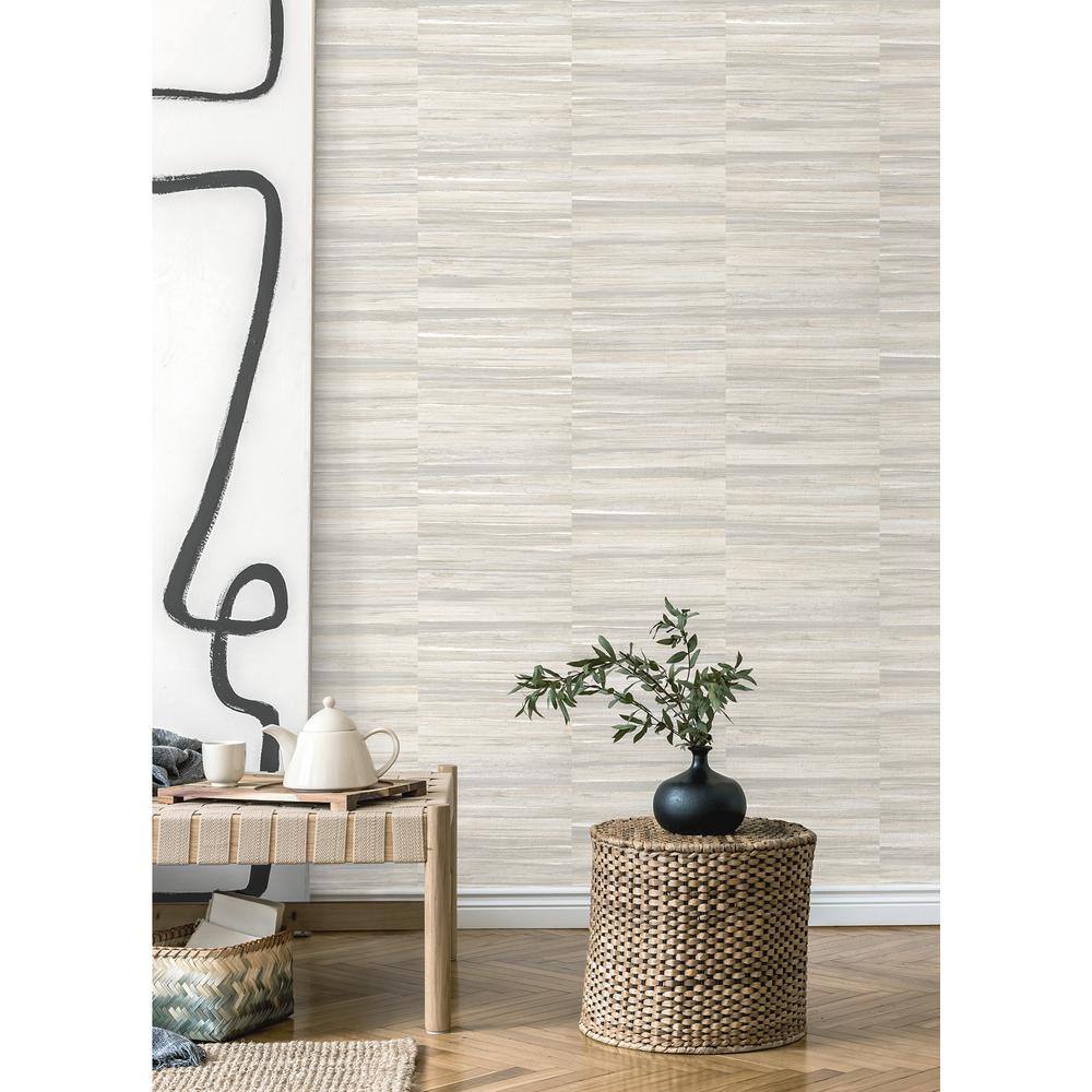 Rowan White Faux Grasscloth 3D Non-Woven Wallpaper