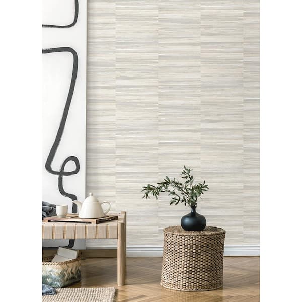 Rowan White Faux Grasscloth Textured Non-Pasted Non-Woven Wallpaper Sample