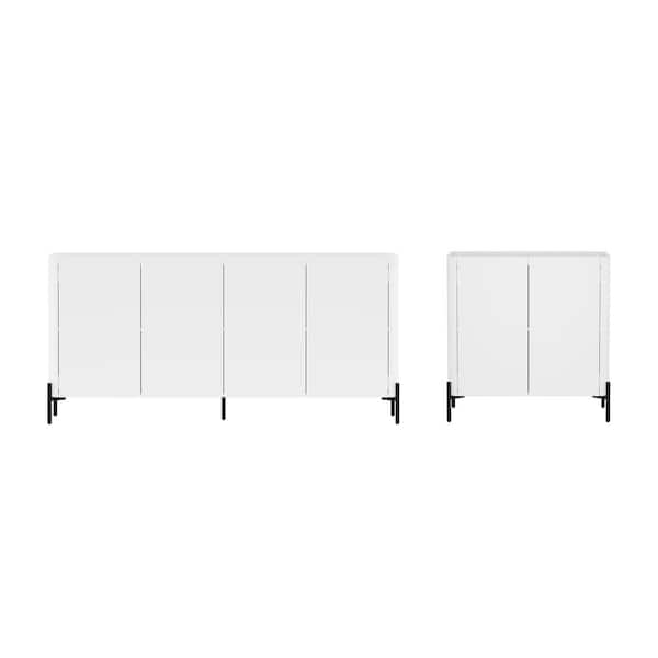 Manhattan Comfort Abbey Modern White Composite Wood 66.9 in