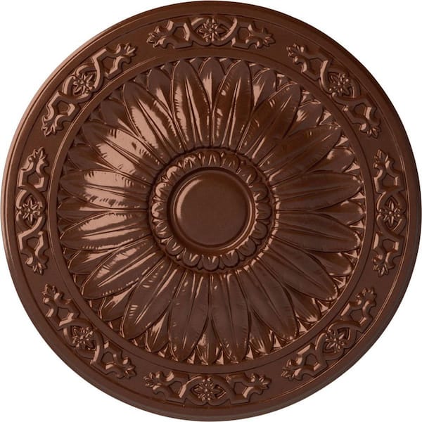 Ekena Millwork 20-1/4 in. x 1-1/2 in. Lunel Urethane Ceiling Medallion (Fits Canopies upto 3-3/4 in.), Copper Penny