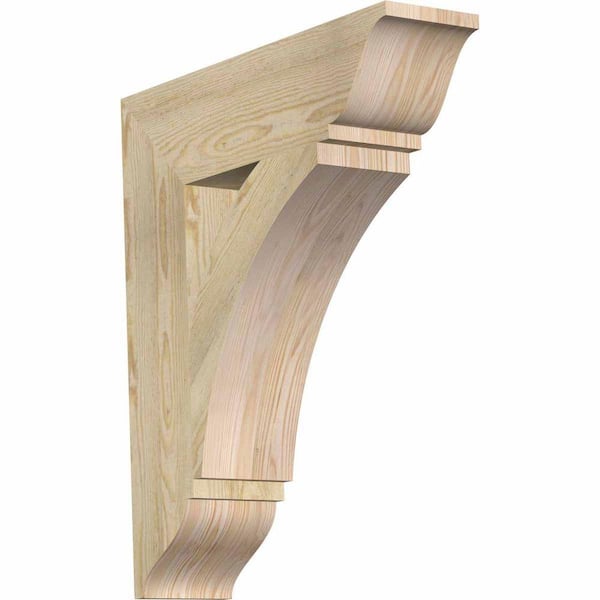 Ekena Millwork 6 in. x 28 in. x 24 in. Douglas Fir Thorton Traditional Rough Sawn Bracket