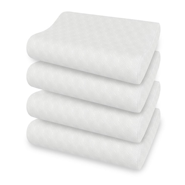 BODIPEDIC Classics Support Memory Foam Standard Contour Bed Pillow (Set of 4)