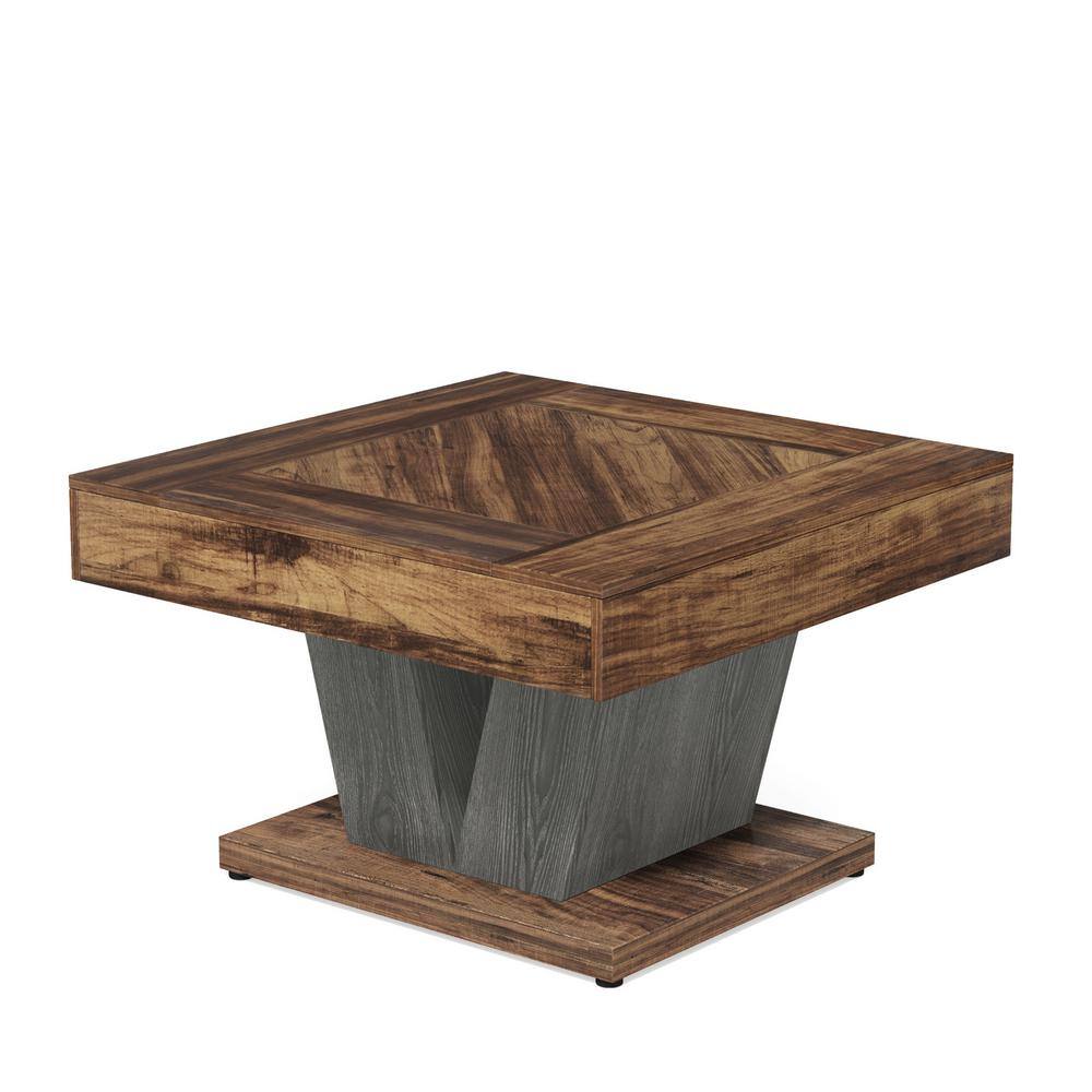 31.5 in, Square Engineered Wood Coffee Table, Farmhouse Center Table Cocktail Tea Table for Living Room