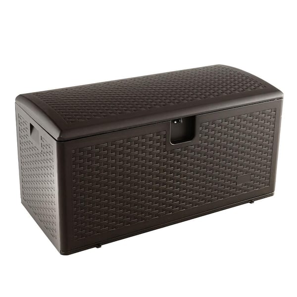 Unbranded Outdoor 73 Gallon HDPE Storage Deck Box with Lockable Lid