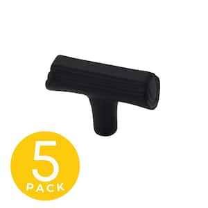 Eclipse Series 1 in. Modern Black Cabinet Knob (5-Pack)