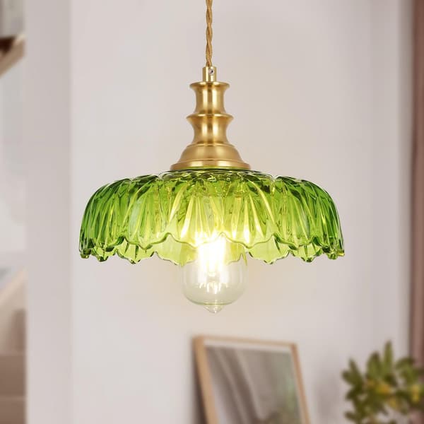 Henveton Jasslynn 60-Watt 1-Light Green Modern Kitchen Pendant