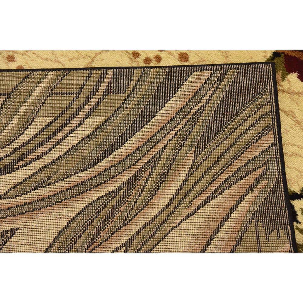 Pastoral Cream 7'x10' Floral & Fauna Synthetic Area Rug