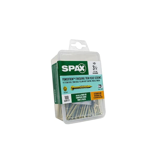 SPAX #8 x 3-1/8 in. T-Star Plus Cylindric Head Trim Yellow Zinc Screw (100 per Box)